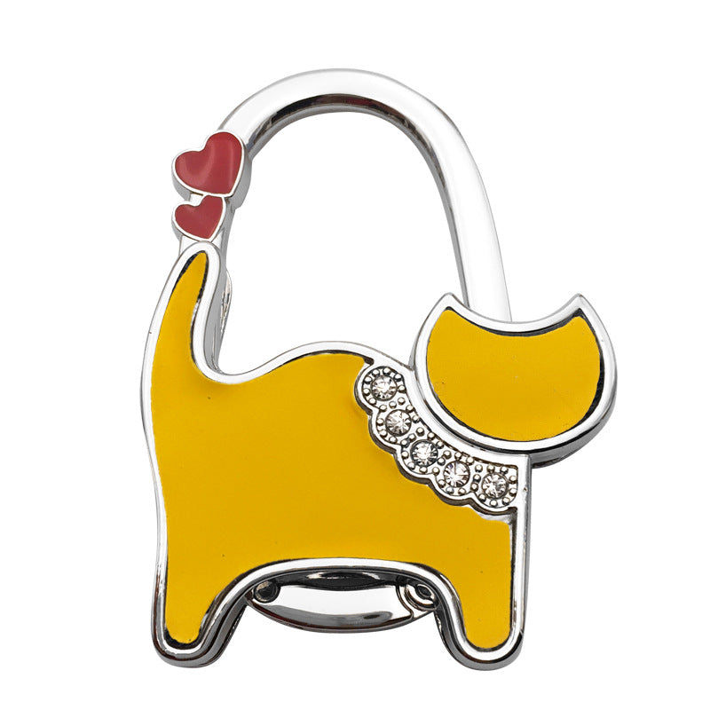 Wholesale Two-hearted Cat Bag Hanger Folding Table Lady Bag Hook